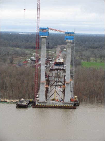 Construction of the John James Audubon Bridge