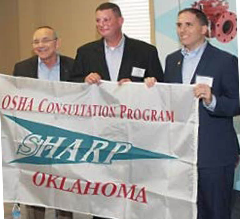 From left, Britt Radford, CEO of The Radford Company; Craig Cox, plant manager for The Radford Company; and Robert Tipton, president and COO of The Radford Company