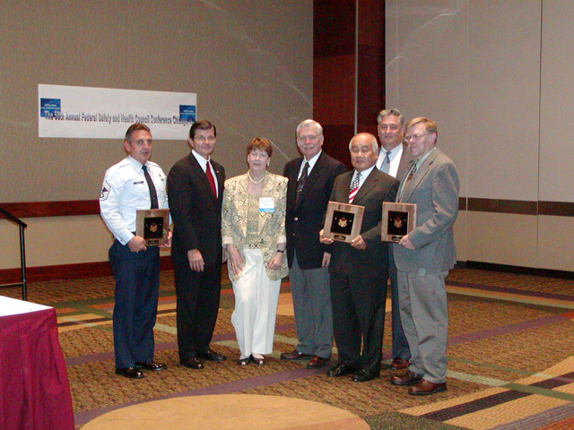 OSHA Region I FSHC Award Winners, along with Regional Administrator Marta Kent, Assistant Secretary John L. Henshaw, and Deputy Assistant Secretary R. Davis Layne.
