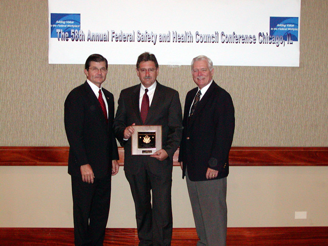 NE Pennsylvania Chairperson Gary Hollinger with Assistant Secretary John L. Henshaw, and Deputy Assistant Secretary R. Davis Layne.