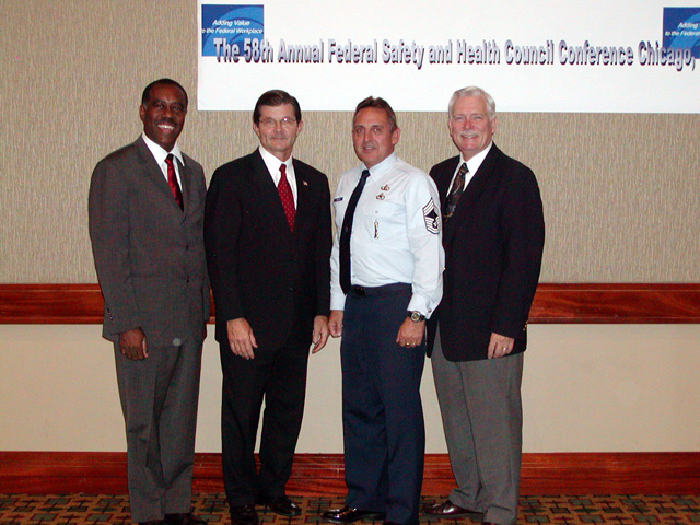 2003 FSHC Award Winner with Assistant Secretary John L. Henshaw, and Deputy Assistant Secretary R. Davis Layne.