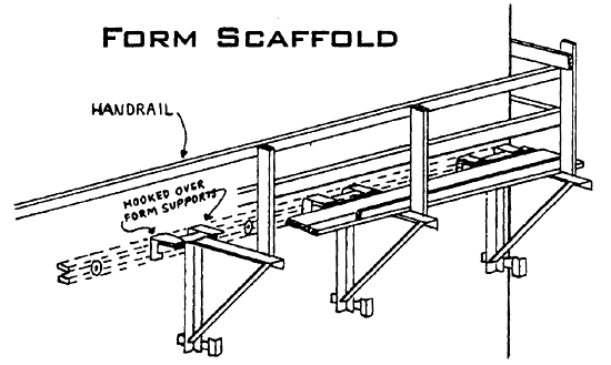 Form Scaffold; Handrail; Hooked Over Form Supports