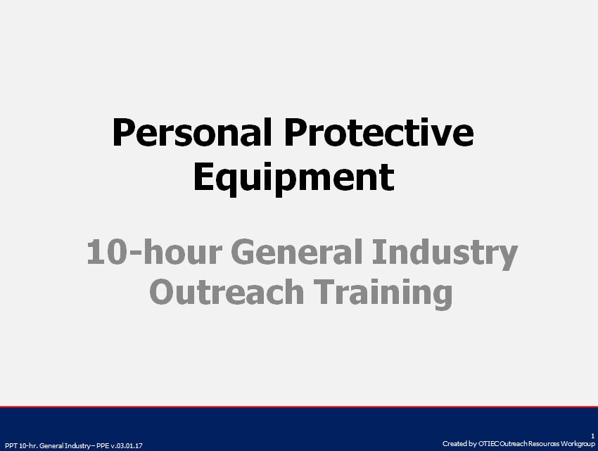 Personal Protective Equipment