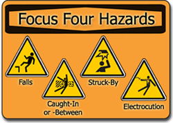 Focus Four Hazards: Falls, Caught-In or -Between, Struck-By, and Electrocution