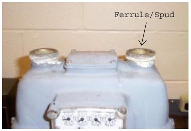 Ferrule/Spud on a gas meter