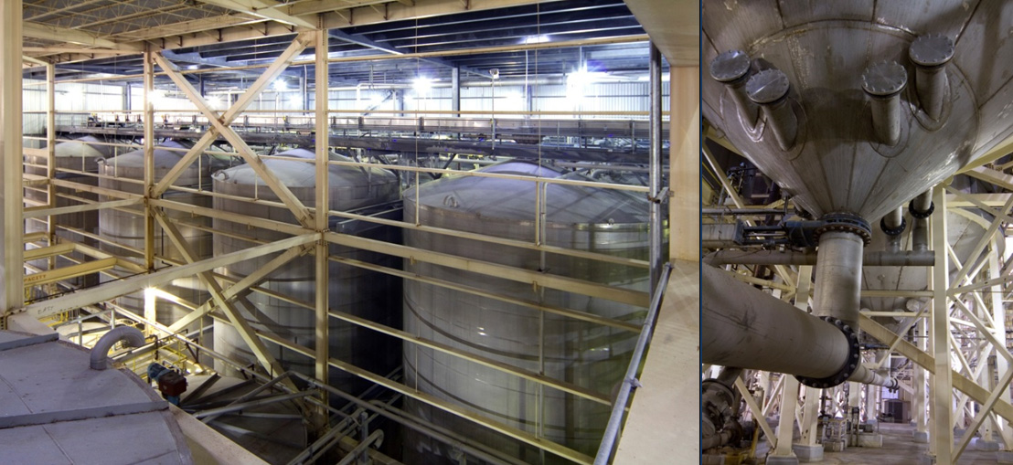 Figure II.21. Steep Tanks. Note: Appropriate labels/markings (e.g., HazCom (29 CFR 1910.1200), confined space warning sign (29 CFR 1910.146)) must be displayed as required. Spill containment mechanism must be installed.