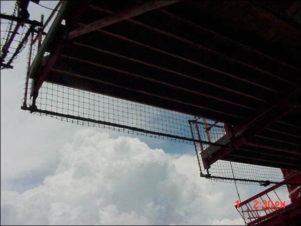 Underside of Stripping Platform showing mesh guarding.