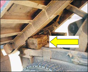 Figure 2. Shows a wooden block makeshift body prop.