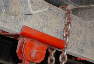Figure 7. Truck bed brace bracket (top channel supporting dump body.)