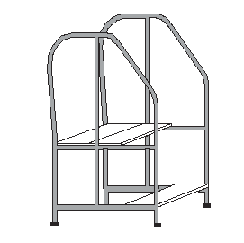 Depiction two-step stool