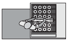 Depiction (overhead view) of baker working