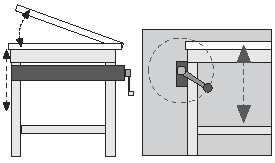 Depiction of adjustable work-top table