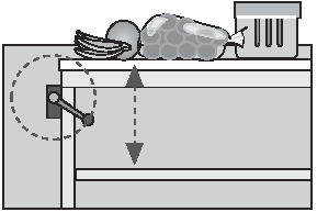 Depiction of adjustable work surface