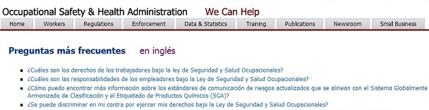 Spanish FAQ page