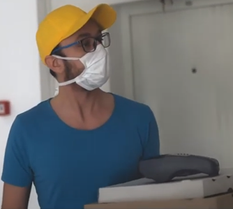 Worker making a delivery