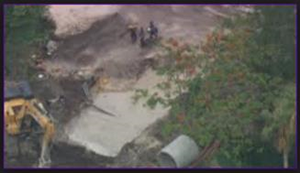 The City of Weston work site where an employee of Ric-Man International died while conducting underwater construction activities on June 10, 2014.  Courtesy of NBC6 South Florida