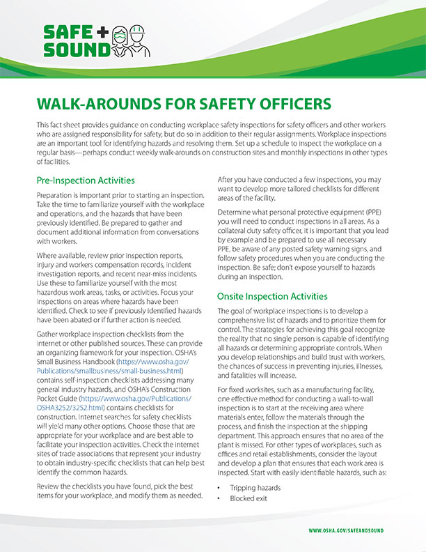Walk-Arounds for Safety Officers