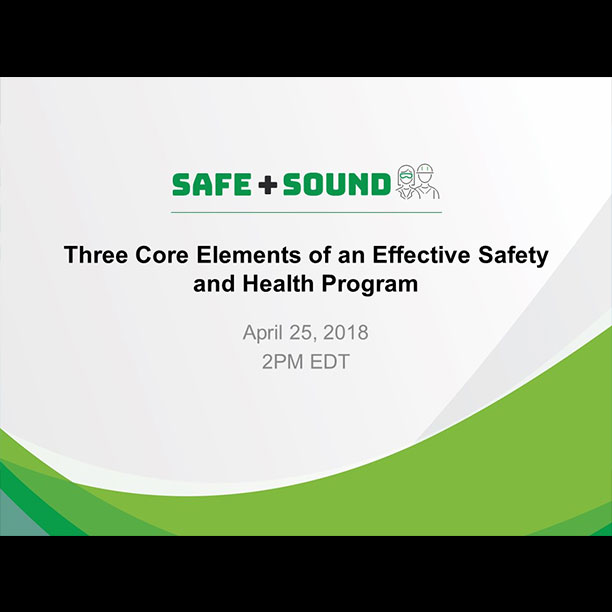 Webinar: Three Core Elements of Effective Safety and Health Programs
