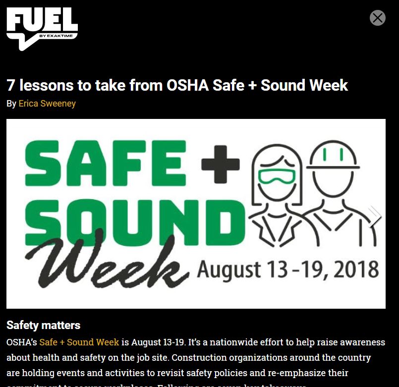 7 lessons to take from OSHA Safe + Sound Week