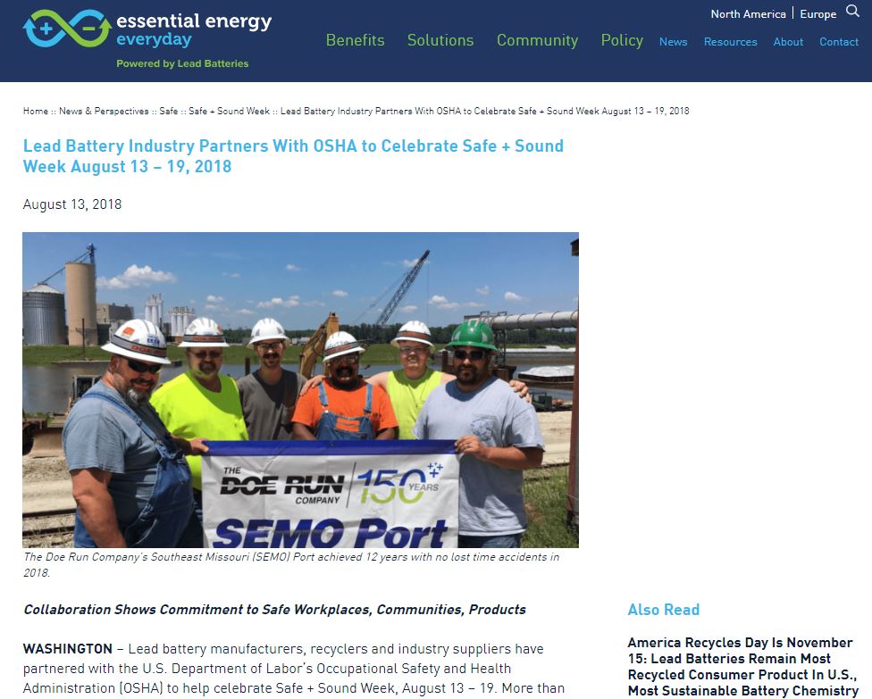 Battery Council International Press Release