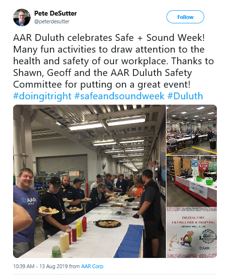 Image of AAR Duluth Tweet