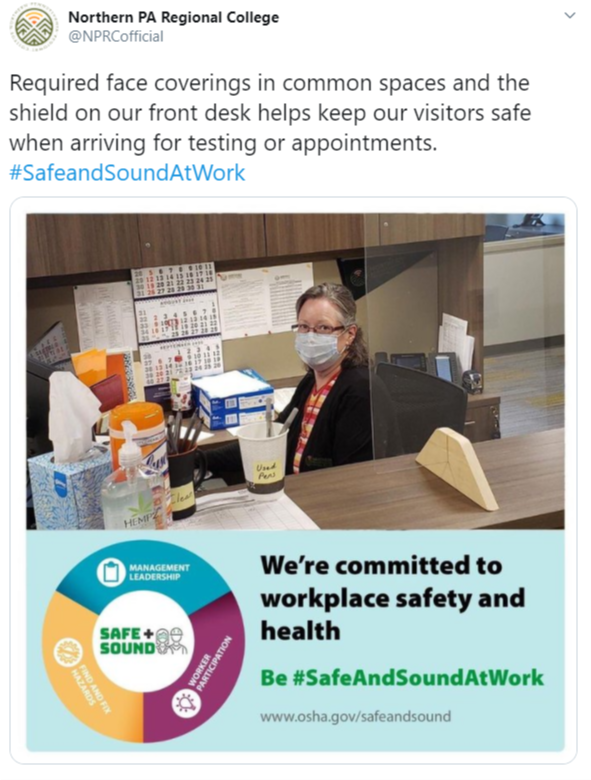 Image of Northern PA Regional College Tweet