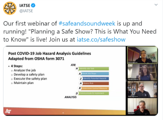 Image of IATSE Webinar Tweet