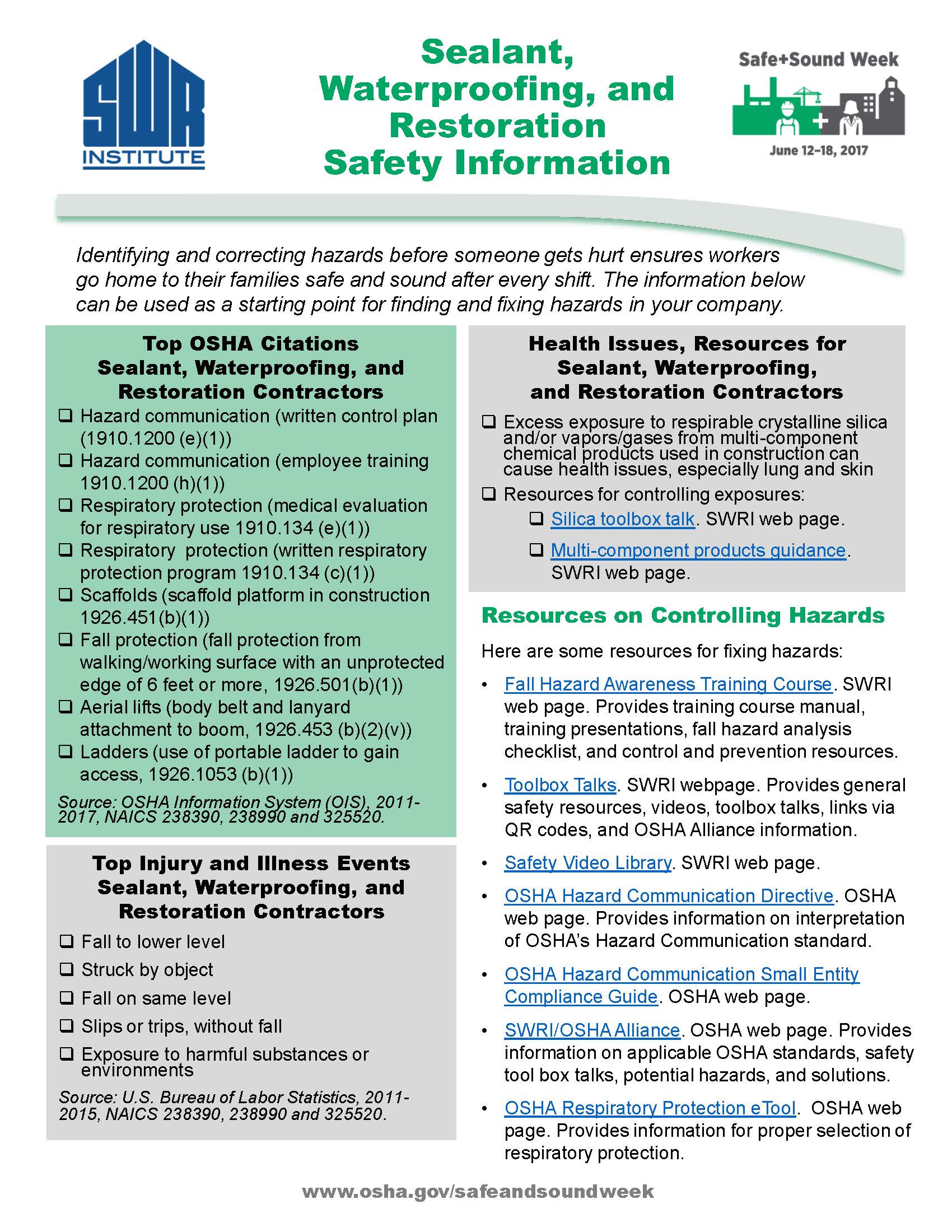 Sealant, Waterproofing, and Restoration - Sealant, Waterproofing and Restoration Institute (SWRI)