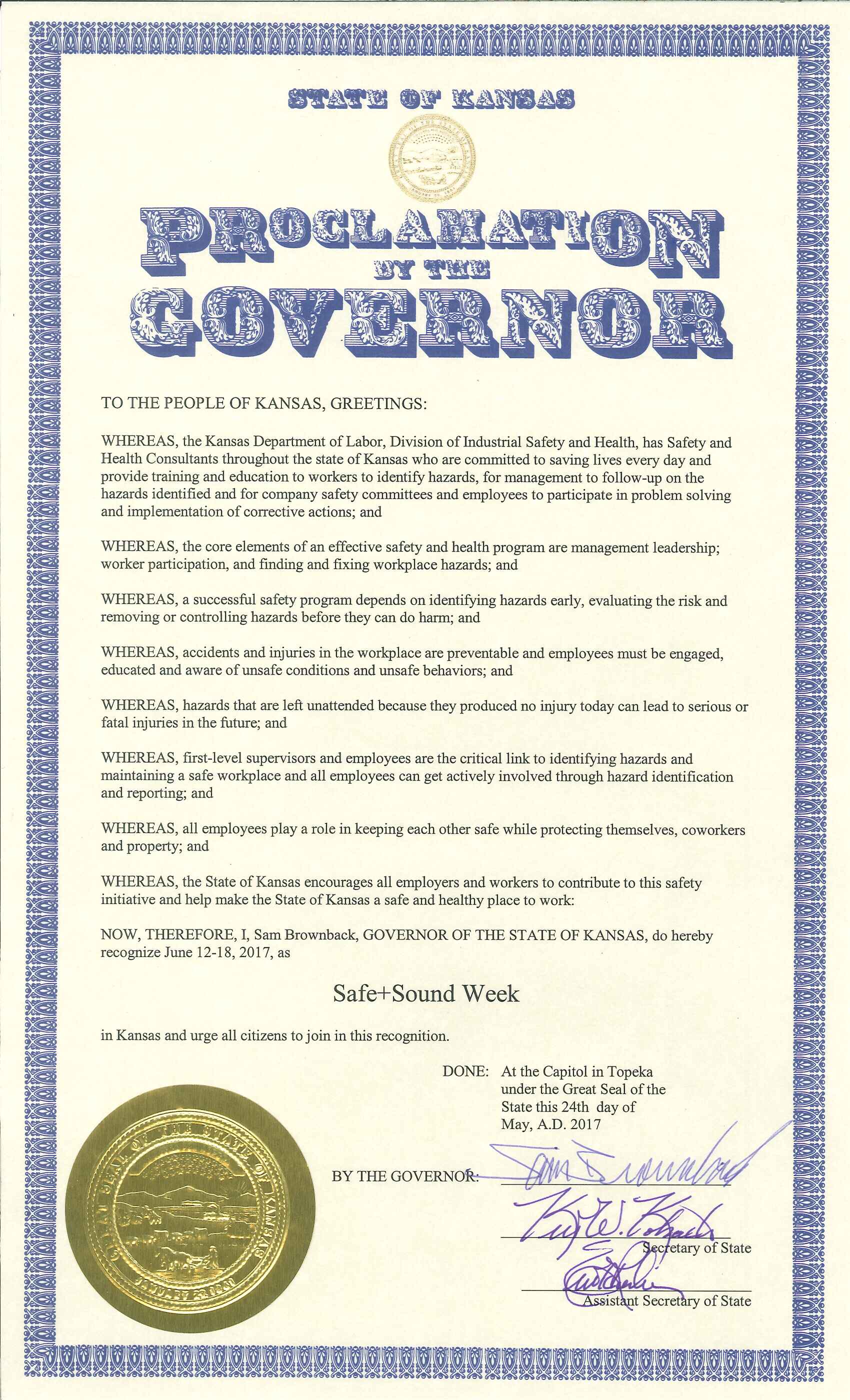 Kansas Proclamation