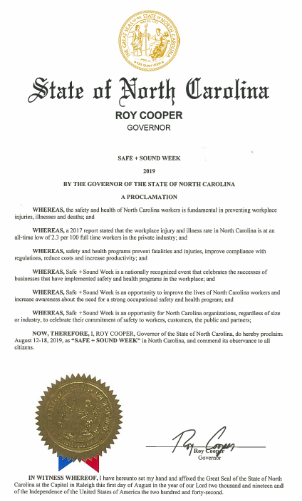 North Carolina Proclamation