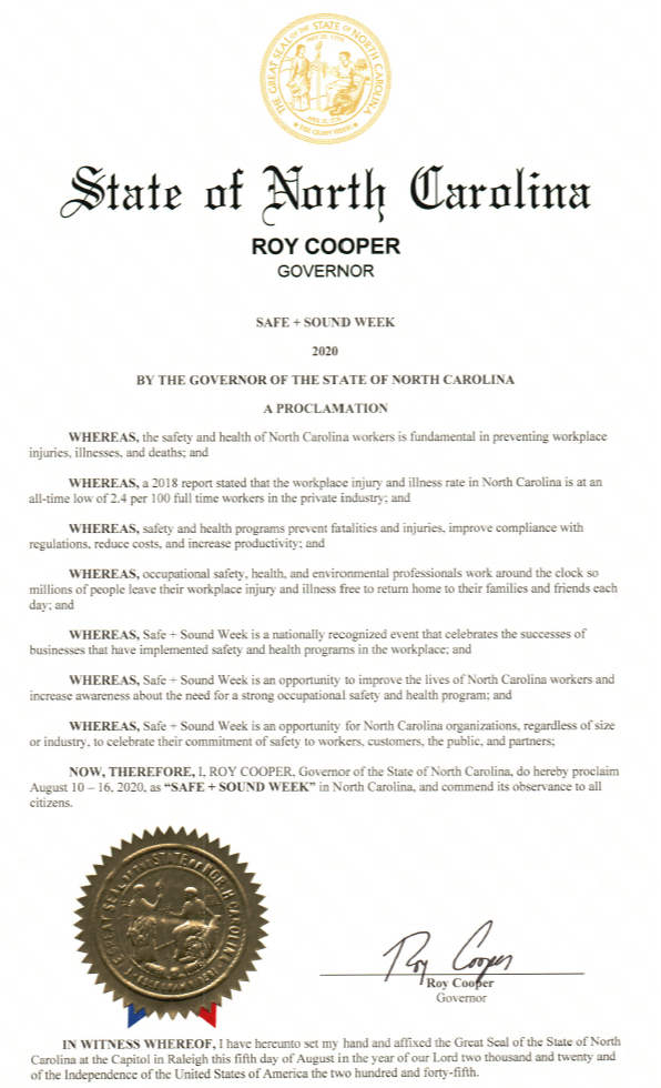 North Carolina Proclamation