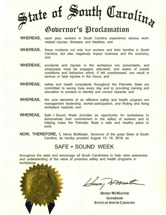 South Carolina Proclamation