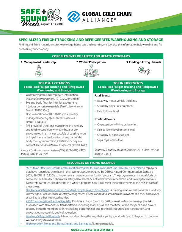 Specialized Freight Trucking and Refrigerated Warehousing and Storage – Global Cold Chain Alliance