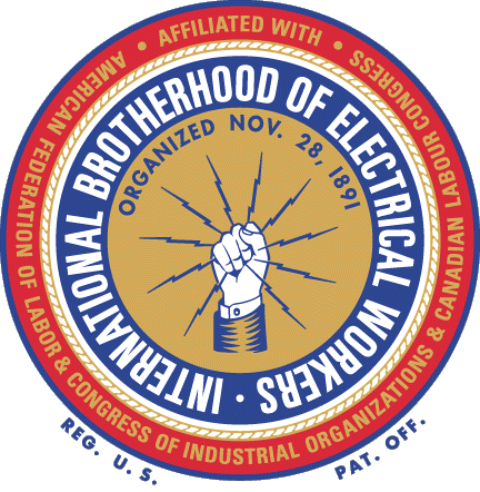 International Brotherhood of Electrical Workers - Organized Nov. 28, 1891 - Affiliated with American Federation of Labor & Congress of Industrial Organizations & Canadian Labour Congress. Reg. U.S. Pat. Off.