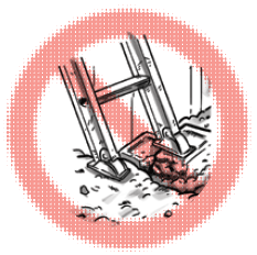 Don't place the ladder on unlevel footing